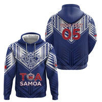 Super Toa Samoa Rugby Custom Zip Hoodie Warrior Spirit LT05