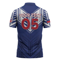 Super Toa Samoa Rugby Custom Zipper Polo Shirt Warrior Spirit LT05 - Polynesian Pride