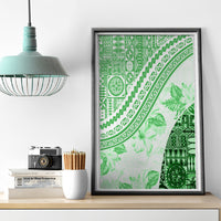 Hawaiian Tapa Canvas Wall Art Traditional Vintage Pattern Green LT05 - Polynesian Pride