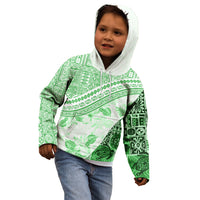 Hawaiian Tapa Kid Hoodie Traditional Vintage Pattern Green LT05 - Polynesian Pride