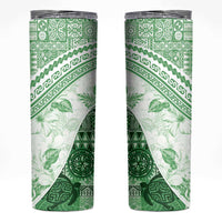Hawaiian Tapa Skinny Tumbler Traditional Vintage Pattern Green