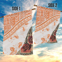 Hawaiian Tapa Garden Flag Traditional Vintage Pattern Orange LT05 - Polynesian Pride