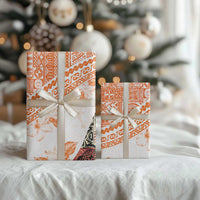 Hawaiian Tapa Wrapping Paper Traditional Vintage Pattern Orange - Polynesian Pride