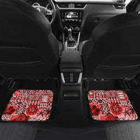 Hawaiian Tapa Car Mats Traditional Vintage Pattern Red LT05 - Polynesian Pride