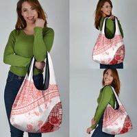 Hawaiian Tapa Grocery Bag Traditional Vintage Pattern Red LT05 - Polynesian Pride