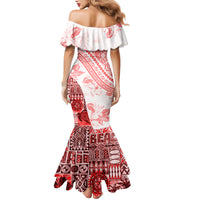 Hawaiian Tapa Mermaid Dress Traditional Vintage Pattern Red LT05 - Polynesian Pride