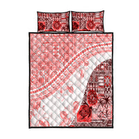 Hawaiian Tapa Quilt Bed Set Traditional Vintage Pattern Red LT05 Red - Polynesian Pride