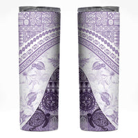 Hawaiian Tapa Skinny Tumbler Traditional Vintage Pattern Violet
