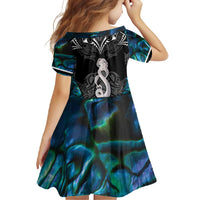 New Zealand Aotearoa Family Matching Long Sleeve Bodycon Dress and Hawaiian Shirt Maori Taniwha Paua Shell LT05 - Polynesian Pride