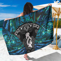 New Zealand Aotearoa Sarong Maori Taniwha Paua Shell LT05 One Size 44 x 66 inches Black - Polynesian Pride