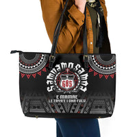 Samoa Black Saturday Leather Tote Bag Samoa For Samoans LT05 - Polynesian Pride