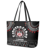 Samoa Black Saturday Leather Tote Bag Samoa For Samoans LT05 - Polynesian Pride