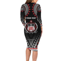Personalised Samoa Black Saturday Long Sleeve Bodycon Dress Samoa For Samoans LT05 - Polynesian Pride