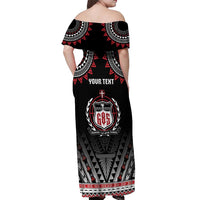 Personalised Samoa Black Saturday Off Shoulder Maxi Dress Samoa For Samoans