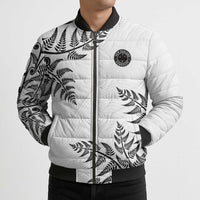 Custom New Zealand Football Bomber Puffer Jacket Aotearoa Pride - Polynesian Pride