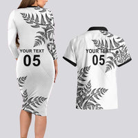 Custom New Zealand Football Couples Matching Long Sleeve Bodycon Dress and Hawaiian Shirt Aotearoa Pride LT05 - Polynesian Pride