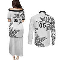 Custom New Zealand Football Couples Matching Puletasi and Long Sleeve Button Shirt Aotearoa Pride LT05 - Polynesian Pride
