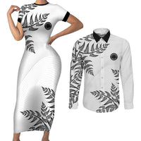 Custom New Zealand Football Couples Matching Short Sleeve Bodycon Dress and Long Sleeve Button Shirt Aotearoa Pride - Polynesian Pride