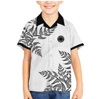 Custom New Zealand Football Family Matching Mermaid Dress and Hawaiian Shirt Aotearoa Pride LT05 Son's Shirt White - Polynesian Pride