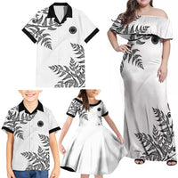 Custom New Zealand Football Family Matching Off Shoulder Maxi Dress and Hawaiian Shirt Aotearoa Pride LT05 - Polynesian Pride