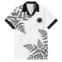 Custom New Zealand Football Family Matching Summer Maxi Dress and Hawaiian Shirt Aotearoa Pride LT05 Dad's Shirt - Short Sleeve White - Polynesian Pride