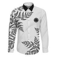 Custom New Zealand Football Family Matching Tank Maxi Dress and Hawaiian Shirt Aotearoa Pride LT05 Dad's Shirt - Long Sleeve White - Polynesian Pride
