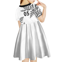 Custom New Zealand Football Kid Short Sleeve Dress Aotearoa Pride - Polynesian Pride