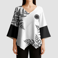Custom New Zealand Football Kimono Sleeve Blouse Aotearoa Pride - Polynesian Pride