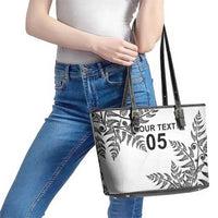 Custom New Zealand Football Leather Tote Bag Aotearoa Pride - Polynesian Pride