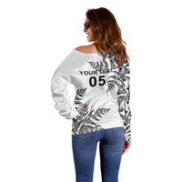 Custom New Zealand Football Off Shoulder Sweater Aotearoa Pride - Polynesian Pride