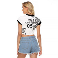 Custom New Zealand Football Raglan Cropped T Shirt Aotearoa Pride - Polynesian Pride