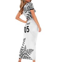 Custom New Zealand Football Short Sleeve Bodycon Dress Aotearoa Pride - Polynesian Pride