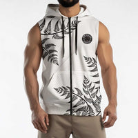 Custom New Zealand Football Sleeveless Zip Hoodie Aotearoa Pride LT05 - Polynesian Pride