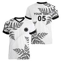 Custom New Zealand Football Women V-Neck T-Shirt Aotearoa Pride LT05 - Polynesian Pride