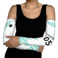 Custom New Zealand Football Arm Sleeves Aotearoa Pride Aqua Version - Polynesian Pride