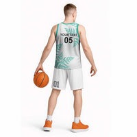 Custom New Zealand Football Basketball Jersey Aotearoa Pride Aqua Version - Polynesian Pride