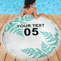 Custom New Zealand Football Beach Blanket Aotearoa Pride Aqua Version - Polynesian Pride