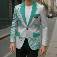 Custom New Zealand Football Blazer Aotearoa Pride Aqua Version - Polynesian Pride