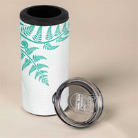 Custom New Zealand Football 4 in 1 Can Cooler Tumbler Aotearoa Pride Aqua Version - Polynesian Pride
