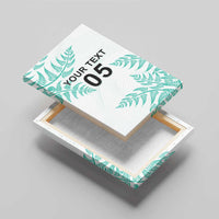 Custom New Zealand Football Canvas Wall Art Aotearoa Pride Aqua Version - Polynesian Pride