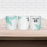 Custom New Zealand Football Ceramic Mug Aotearoa Pride Aqua Version - Polynesian Pride