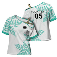 Custom New Zealand Football Cross Shoulder Shirt Aotearoa Pride Aqua Version - Polynesian Pride
