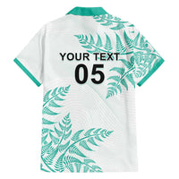 Custom New Zealand Football Family Matching Long Sleeve Bodycon Dress and Hawaiian Shirt Aotearoa Pride Aqua Version - Polynesian Pride