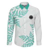 Custom New Zealand Football Family Matching Long Sleeve Bodycon Dress and Hawaiian Shirt Aotearoa Pride Aqua Version LT05 Dad's Shirt - Long Sleeve Aqua - Polynesian Pride