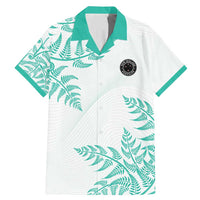 Custom New Zealand Football Family Matching Mermaid Dress and Hawaiian Shirt Aotearoa Pride Aqua Version LT05 Dad's Shirt - Short Sleeve Aqua - Polynesian Pride