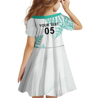 Custom New Zealand Football Family Matching Off Shoulder Maxi Dress and Hawaiian Shirt Aotearoa Pride Aqua Version - Polynesian Pride