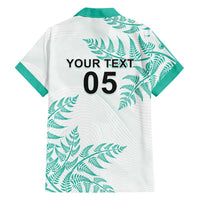 Custom New Zealand Football Family Matching Off Shoulder Short Dress and Hawaiian Shirt Aotearoa Pride Aqua Version LT05 - Polynesian Pride