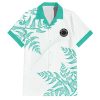 Custom New Zealand Football Family Matching Puletasi and Hawaiian Shirt Aotearoa Pride Aqua Version LT05 Dad's Shirt - Short Sleeve Aqua - Polynesian Pride