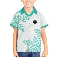 Custom New Zealand Football Family Matching Summer Maxi Dress and Hawaiian Shirt Aotearoa Pride Aqua Version LT05 Son's Shirt Aqua - Polynesian Pride