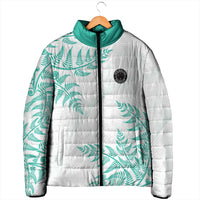 Custom New Zealand Football Padded Jacket Aotearoa Pride Aqua Version - Polynesian Pride